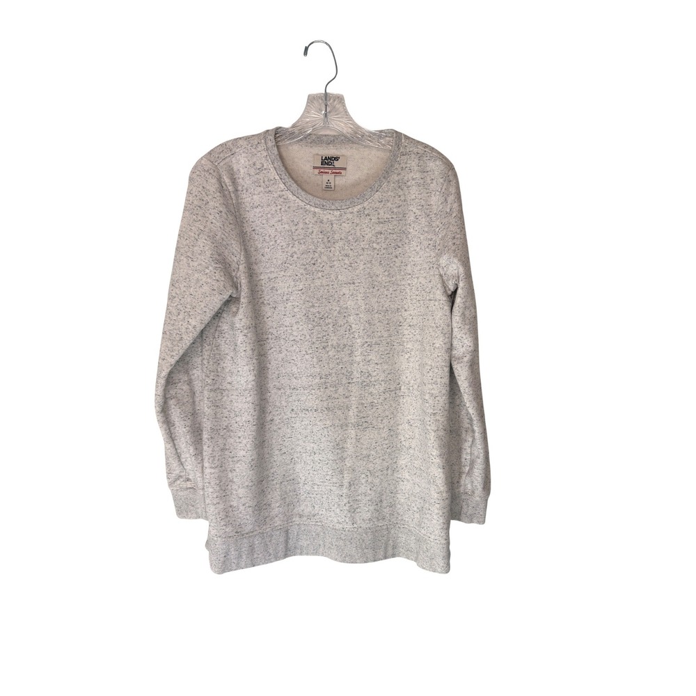 Lands' End Serious Sweats Crewneck Sweatshirt Gray Heathered Women's Medium